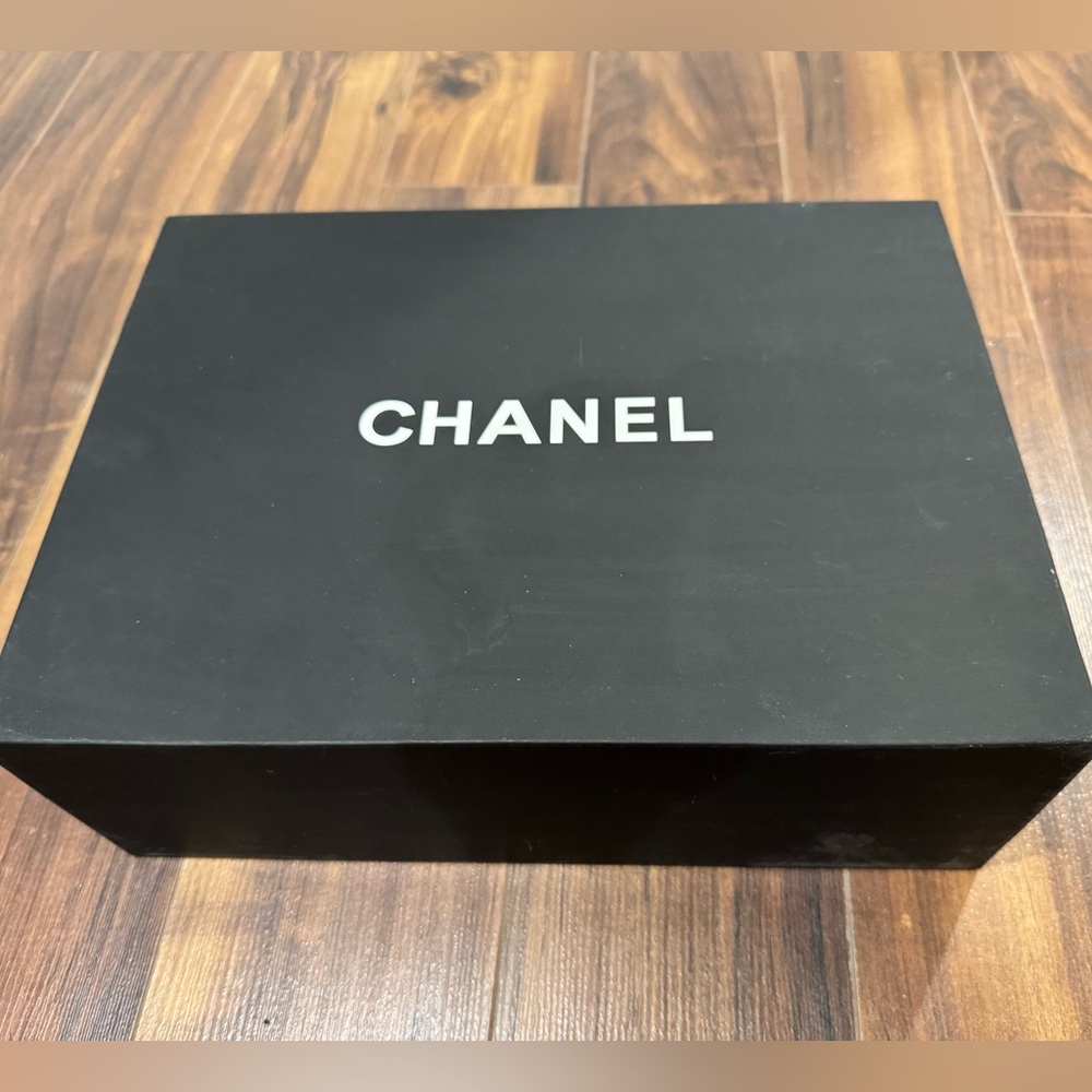 Empty Chanel Black handbag Magnetic Box with ribbon 11.5x8.5x4.5 inches